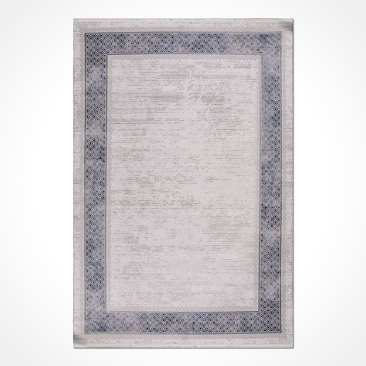 Cream Frame Acrylic Area Rugs for Living Room Jacquard Textured Modern ...