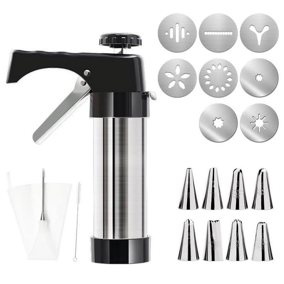 Cream Framing Gun with Cookie Press, 2025 New Cookie Press Set for Baking, Christmas Cookie Press Maker Gun, Christmas Cookie Making Decorating Kit for DIY Biscuit Maker and Cake Icing