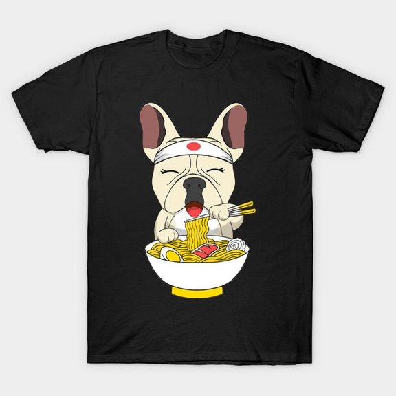 Cream French Bulldog j1apanese RaM1en Lover T-S1Hirt