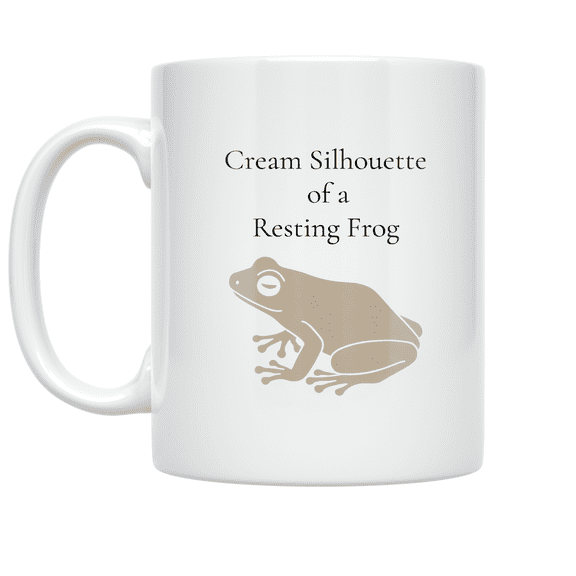 Cream Frog Silhouette Design - Nature Lover - 11 oz Ceramic Coffee Mug