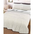 thumbnail image 1 of Cream Geometric King Size Down Alternative Comforter,Lightweight Comforter Quilt Bedding Set with Pillow Shams Modern White Stripe Abstract Distortion Art Bed Comforter Duvet Insert 96"x106", 1 of 7