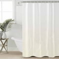 thumbnail image 1 of Cream Geometric Standard Shower Curtain Set, Waterproof Shower Curtains for Bathroom, Modern White Stripe Abstract Distortion Art Washable Fabric Cloth Bath Curtain with Hooks 72x72 Inches, 1 of 6
