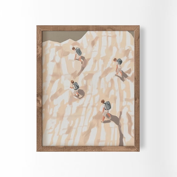 Cream Gingham Miniature Hikers Home Decor Wall Art