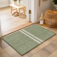thumbnail image 1 of Cream Grain Line Washable Small Entryway Area Rugs 2'x3', Sage Green Woven Canvas Style Romantic Country Washable Throw Rug Non-Slip Sturdy Edge Binding Carpet for Front Door Floor Room Entry, 1 of 9