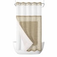thumbnail image 1 of Cream Greek Key No Hook Shower Curtain Waterproof, Bathroom Curtains with Snap in Liners and See Through Top Window, Geometric Greece Ancient Rustic Hotel Style Bathtub Curtains Shower 54"Wx78"L, 1 of 8