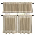 thumbnail image 1 of Cream Greek Key Kitchen Curtains Sets for Windows 36 Inch Length, Geometric Greece Ancient Rustic Rod Pocket Window Treatments Tier Curtains and Valances Set for Bedroom/Bathroom, 1 of 8