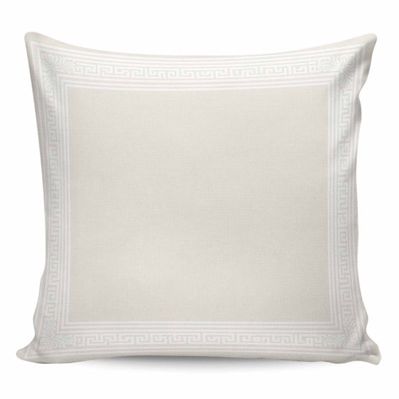 Cream Greek Key Pillow Covers 16x16 Inch Decorative Throw Pillow Cover, Geometric Greece Ancient Farmhouse Geo Sofa Pillowcases Accent Cushion Case Home Decor Bedroom Living Room