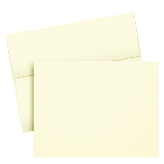 Cream Greeting Note Flat Postcards or Cards with Envelopes - 5 X 7 Inches - 50 Per Pack - This Is Not a Fold Over Card (With Envelopes)