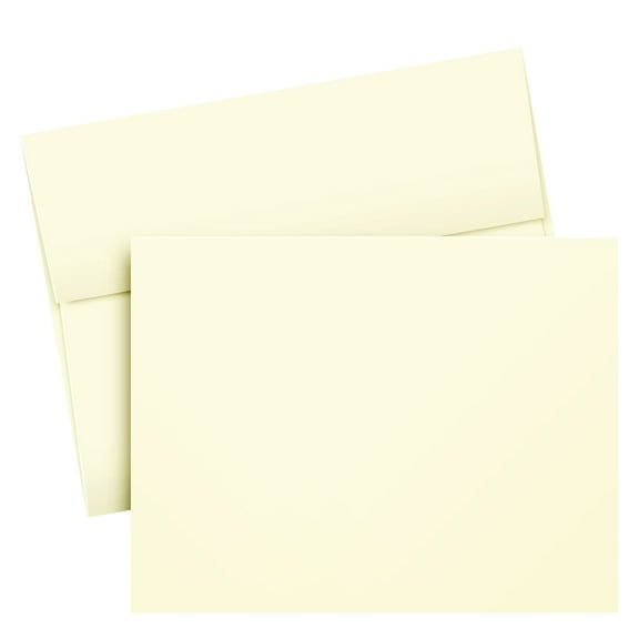 Cream Greeting Note Flat Postcards or Cards with Envelopes - 5 X 7 Inches - 50 Per Pack - This Is Not a Fold Over Card (With Envelopes)