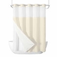 thumbnail image 1 of Cream No Hook Shower Curtain Waterproof, Bathroom Curtains with Snap in Liners and See Through Top Window, Modern Pure Beige Hotel Style Bathtub Curtains Shower 72"Wx96"L, 1 of 8