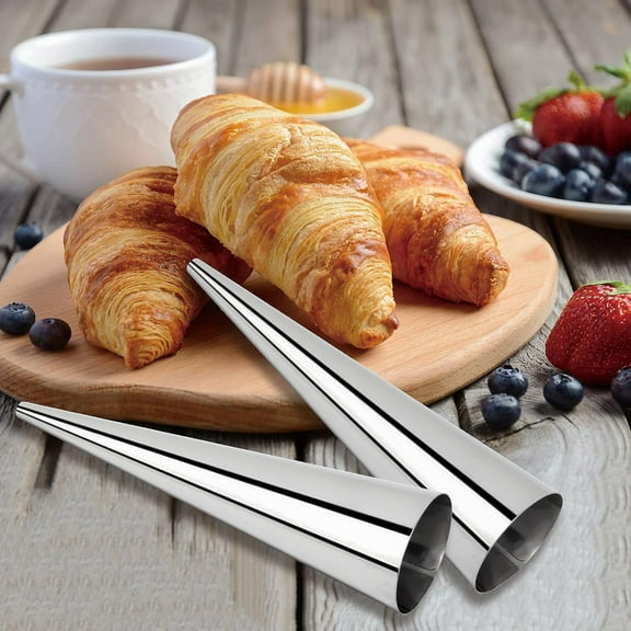Cream Horn Molds, Cone Tubular Shaped Mold, Stainless Steel Non-Stick Cannoli Forms, Pastry Croissant Metal Cone Molds Funnel Shape for Kitchen, Party, Baking