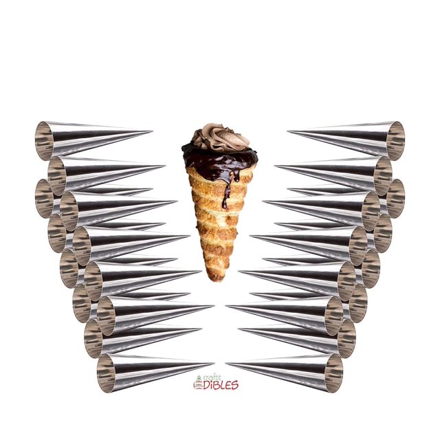 Cream Horn Molds, Lady lock forms by CiE Set of 24 Stainless Steel