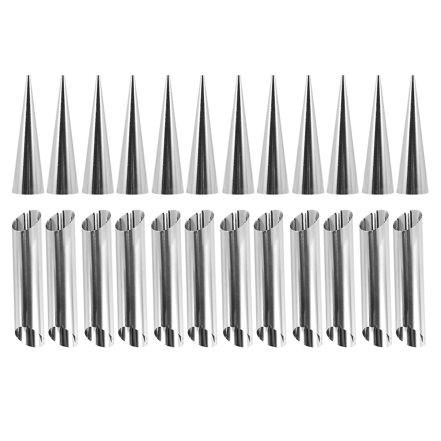 Cream Horn Molds Set Cone Tubular Cream Horn Moulds Baking Mold 24pcs
