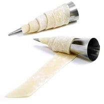 Cream Horn Molds, Stainless Steel Roll Flared Shaped Model, Croissant Puff Ice Cream Molds, Baking Tool for Jelly, Croissant, Chocolate