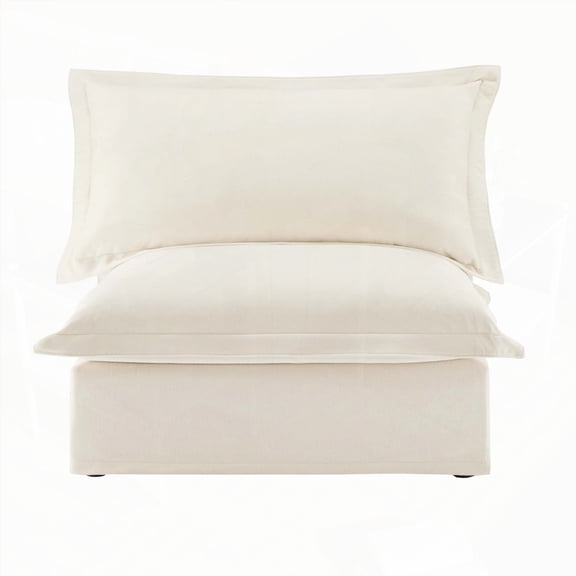 A Modern Cream Koala Armless Sofa (858075cm) for Living Room - Spacious & Comfortable