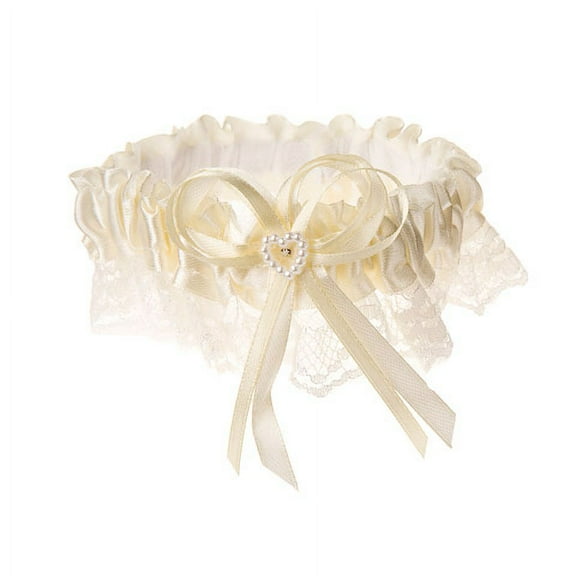 Cream Lace Trimheart Garter