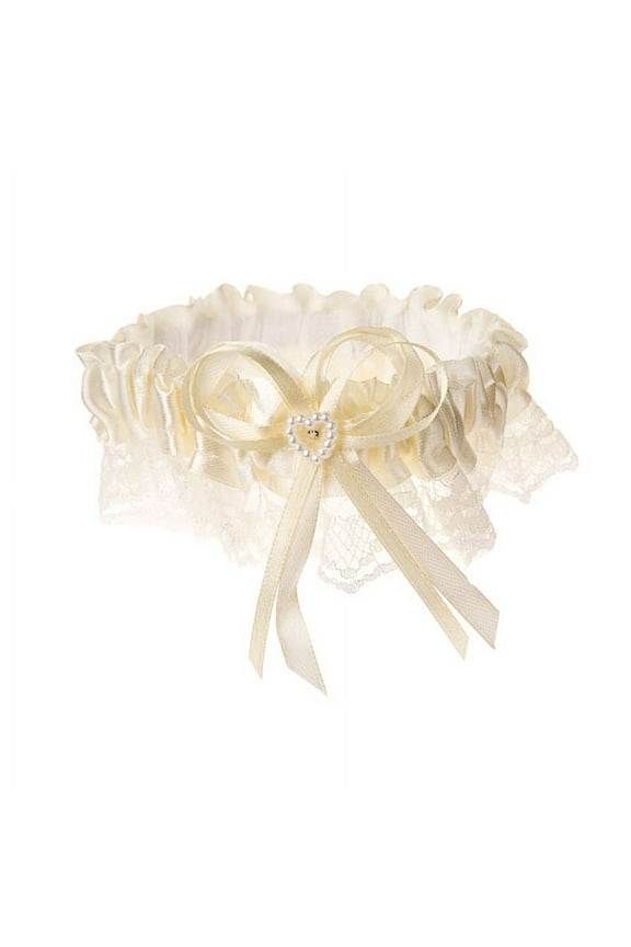 Cream Lace Trimheart Garter