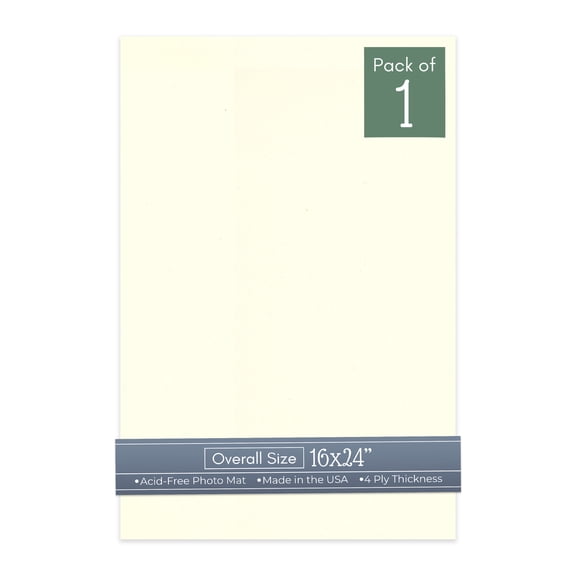 Cream Linen 16x24 Uncut Art Mat Board - No Opening - 1 Mat