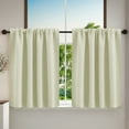 thumbnail image 1 of Cream Linen 36 Inch Length Kitchen Curtains Rod Pocket Privacy Light Filtering Semi Sheer Boho Curtains Bathroom Small Window Drapes Neutral Sheer Short Drapes for Front Door Laundry RV Camper, 1 of 8
