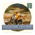 thumbnail image 1 of Cream Linen Picture Frame Mat for 32x32 Frames - Circle Opening for 30x30 Photos - 1 Mat, 1 of 7