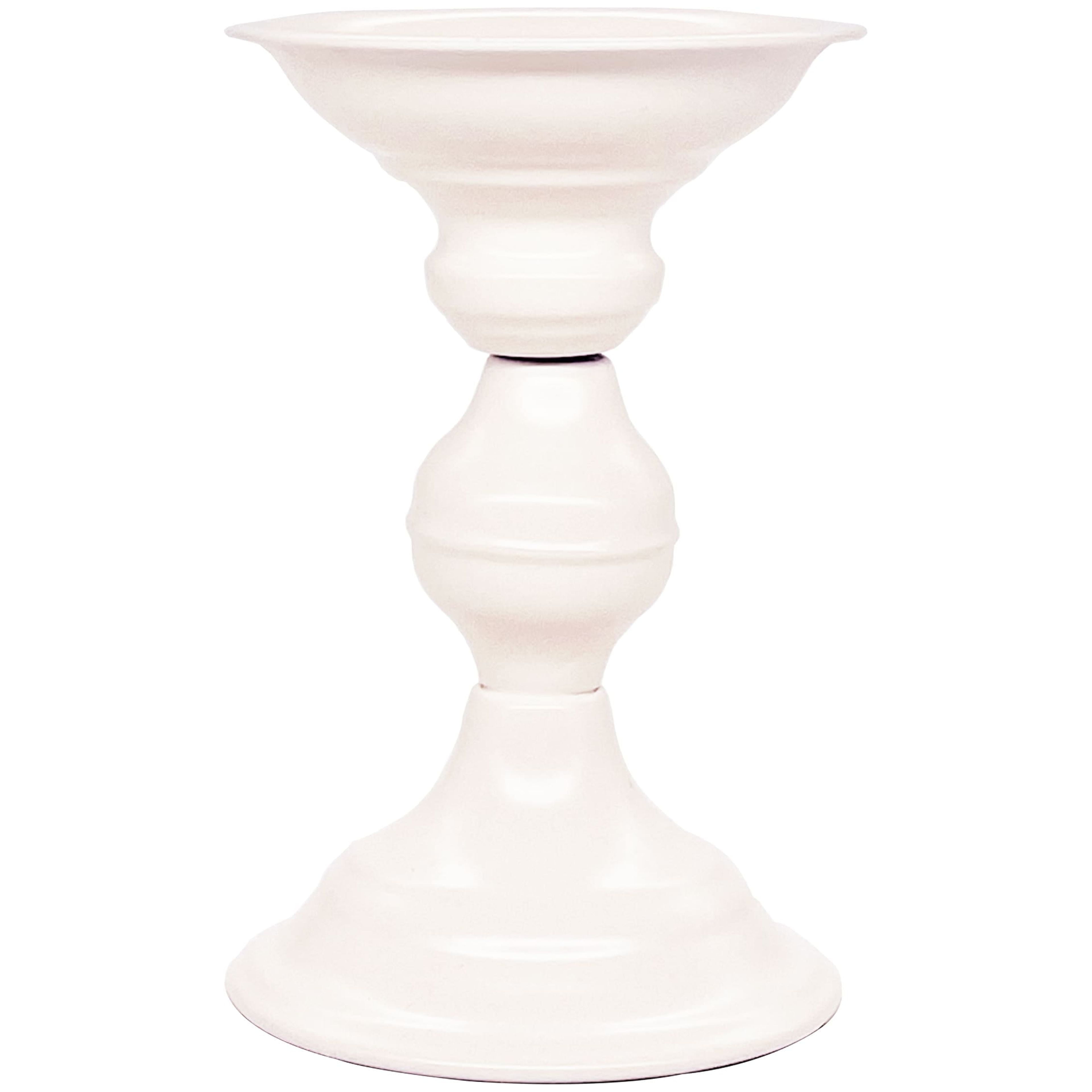 Cream Metal Pillar Candle Holder by Ashland®