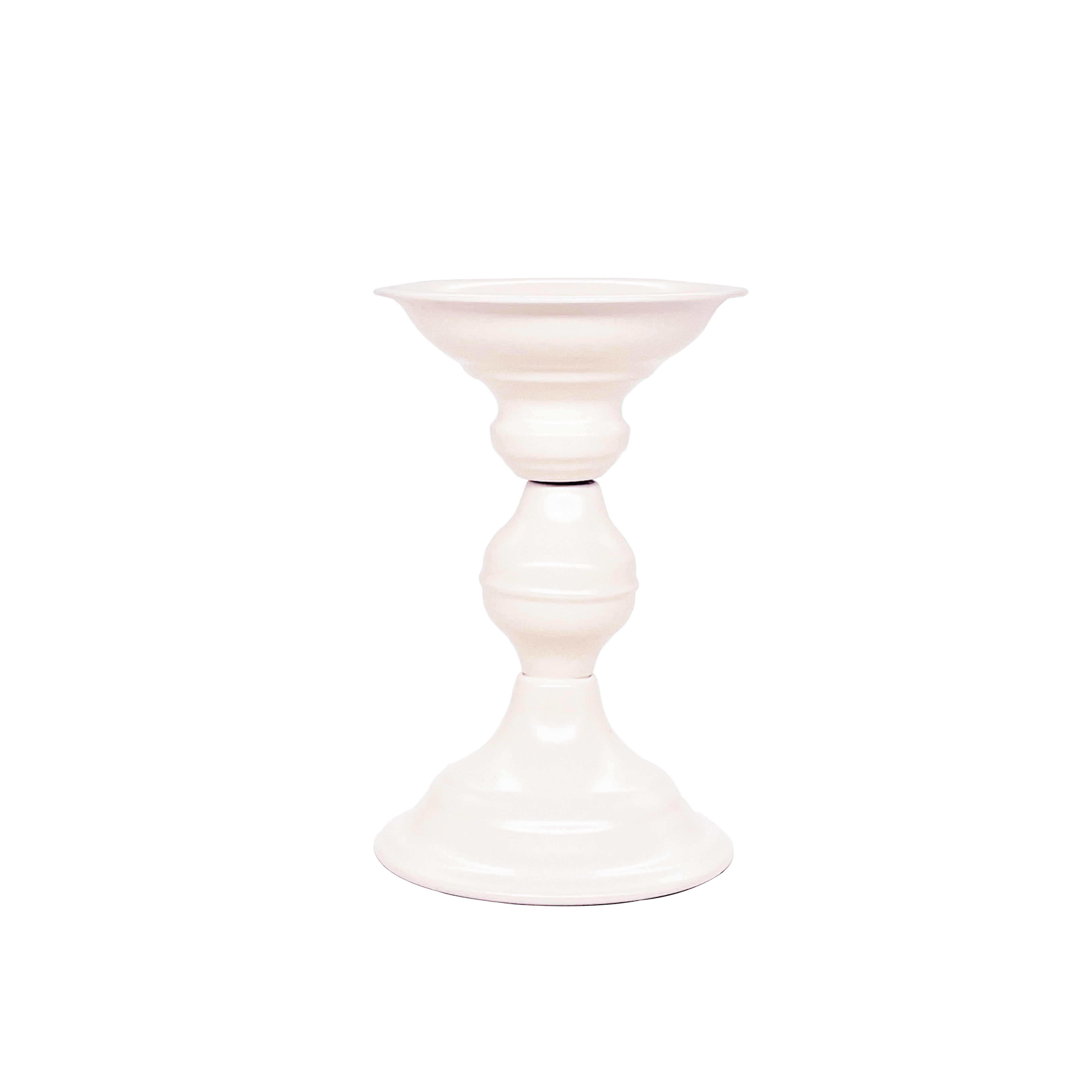 Cream Metal 6.1" Pillar Candle Holder