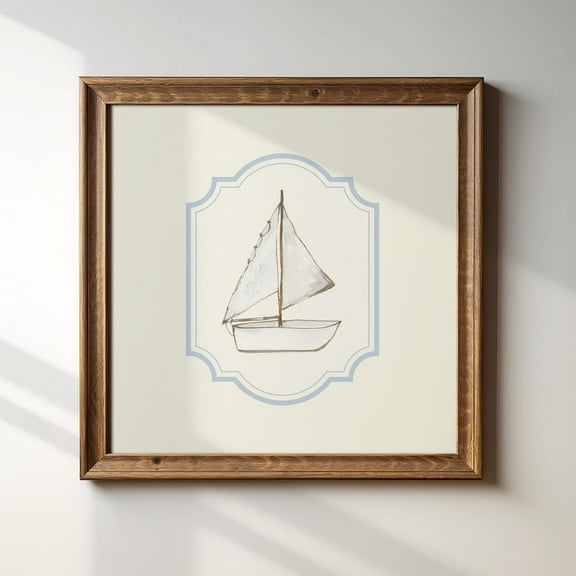 Cream Minimal Watercolor Sailboat Print, Instant Trendy Decor, Beach House Decor, Coastal Grandmother Wall Art, Modern Wall Decor For Living Room, 8x12 UNFRAMED