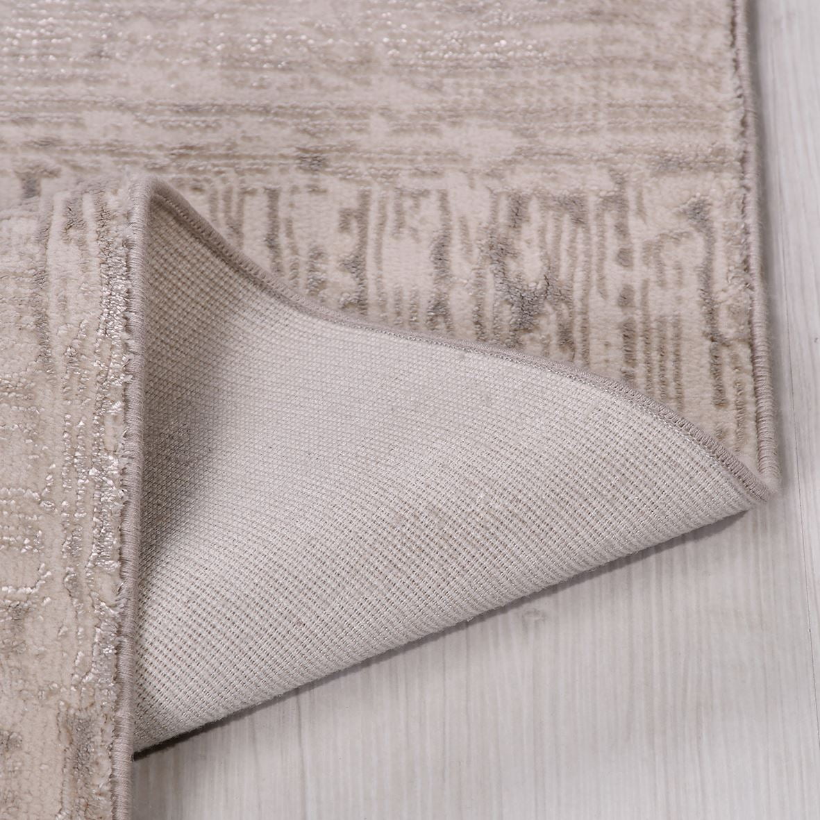 Cream Modern Polyester Area Rugs for Living Room Jacquard Textured ...