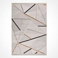 thumbnail image 1 of Cream Modern Polyester Area Rugs for Living Room Jacquard Textured Modern Rugs Soft Geometric Rug for Bedroom Mid Century Washable Rug Non-Slip Bohemian Perfect for Dining Room Office, 1 of 5