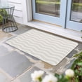 thumbnail image 1 of Cream Moire Door Mat Indoor Outdoor, Water Ripple Stripe Farmhouse Non Slip Welcome Mat with Rubber Backing, Absorbent Fabric Front Door Mats Entryway Rug for Home Patio Entrance 24"x36", 1 of 8