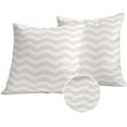 thumbnail image 1 of Cream Moire Outdoor Pillow Covers 16x16 Set of 2, Waterproof Patio Throw Pillowcase Protectors, Water Ripple Stripe Farmhouse Square Decorative Pillow Shams Cushion Covers for Seat Bed Couch Sofa, 1 of 8