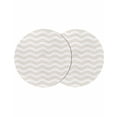 thumbnail image 1 of Cream Moire Round 15 Inch Placemats Set of 2, Water Ripple Stripe Farmhouse HeatResistant Non Slip Place Mats for Dining Table, Wipeable Braided Kitchen Table Mats for Housewarming, 1 of 9