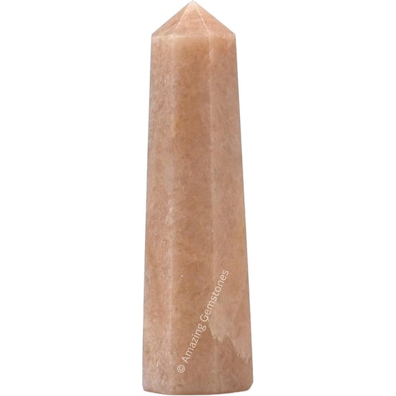 Cream Moonstone Crystal Tower Obelisk Point (3" to 4" INCH)