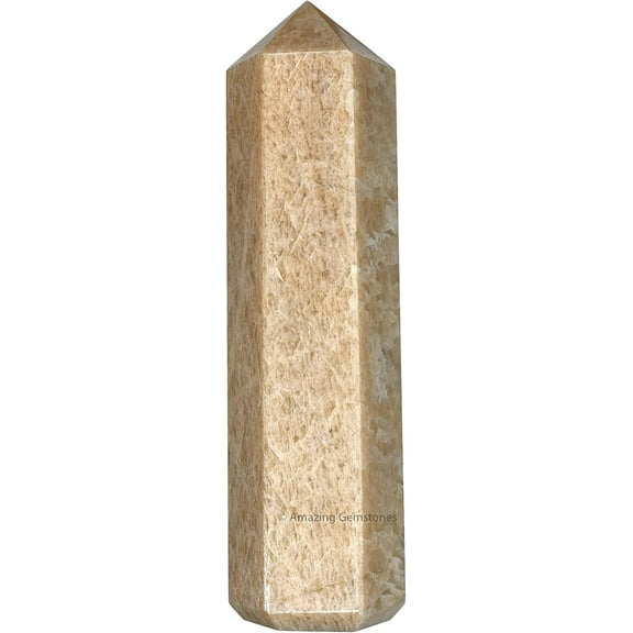 Cream Moonstone Crystal Tower Obelisk Point (5.5" to 6" INCH)
