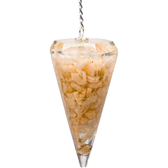 Cream Moonstone Orgone Crystal Pendulums for Divination and Dowsing