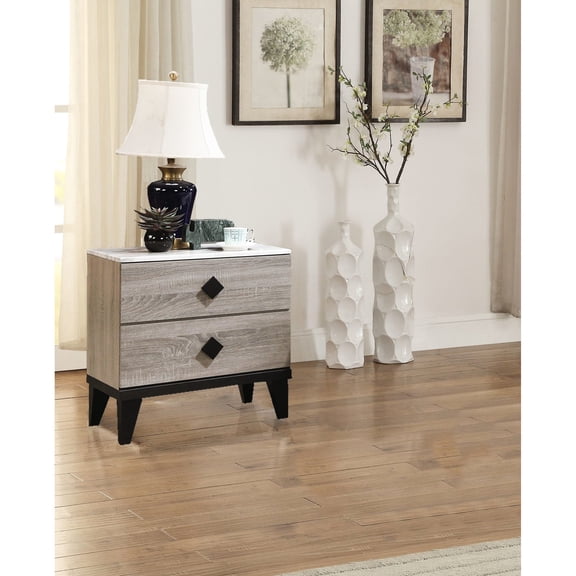 Cream Oak Shade - Faux Marble Surface - Nighttime Storage - Organizes Your Items