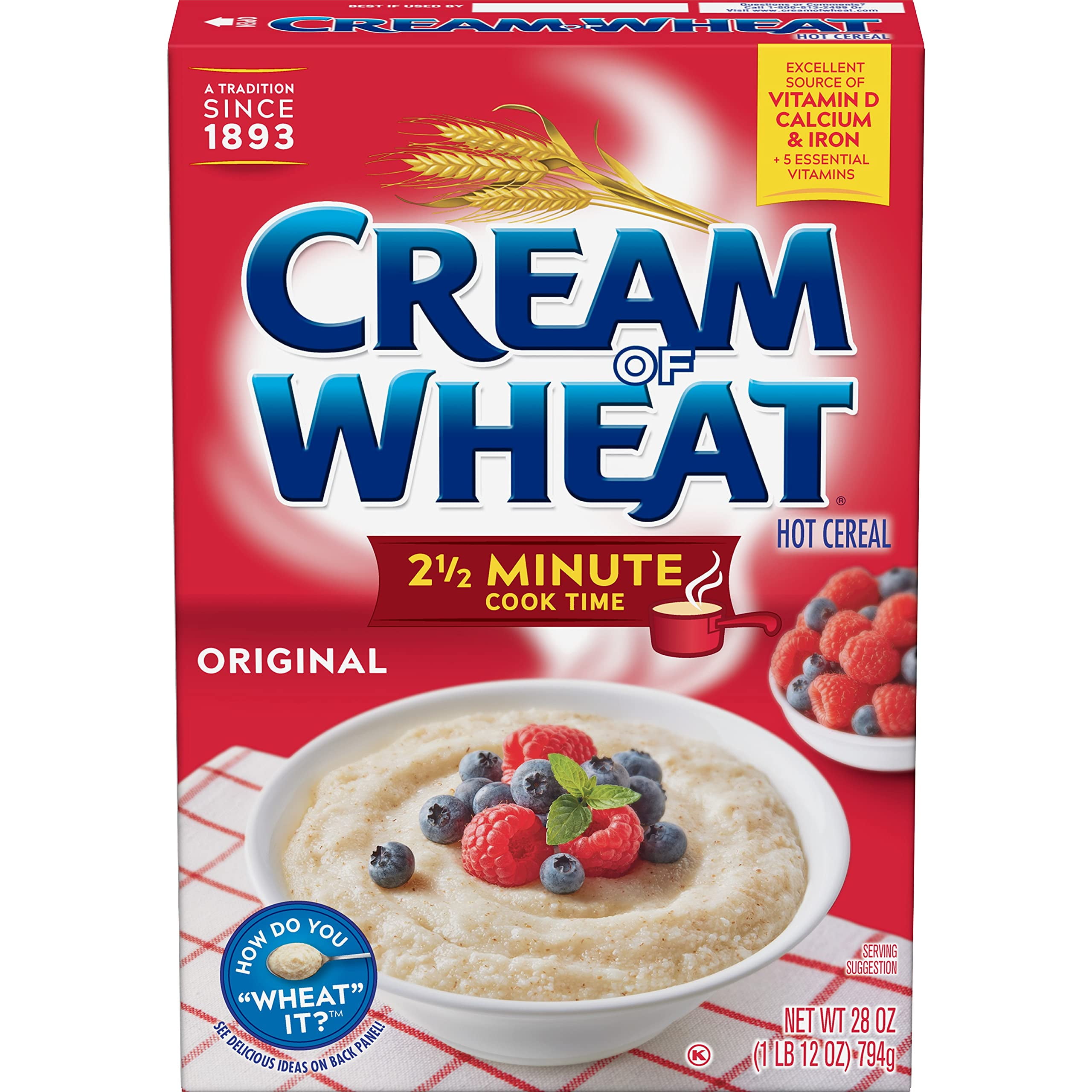 Cream of Wheat Stove MSF2&nbsp;Top Hot Cereal, Original, 2 1/2 Minute Cook Time, 28 Ounce (Pack of 4)