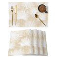 thumbnail image 1 of Cream Palm Leaves Coastal Placemats Set of 4 Summer Tropical Botanical Boho Place Mats Indoor Wipeable Table Mats Washable Cloth Dining Table Placemats for Kitchen Holiday Party Home Decor 13x19 Inch, 1 of 9