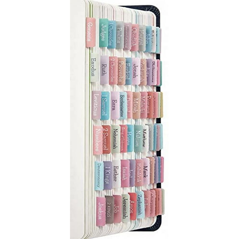 Bible Tabs for Kids - 63 Pieces Set Laminated Bible Tabs for Study Bible  with Guide Included + Magnetic Bookmark - Bible Journaling Supplies to Help