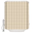 thumbnail image 1 of Cream Plaid Bathroom Shower Curtains with 12 Hooks Polyester Waterproof Shower Curtain for Stalls and Bathtubs Gingham Checked Minimalist Modern Decorative Bathroom Privacy Curtain 72x84 Inches, 1 of 9