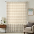 thumbnail image 1 of Cream Plaid Sheer Curtains 54 Inches Long, Gingham Checked Minimalist Modern Light Filering Curtains, Breathable Simi Curtain Privacy Drapes for Kitchen Bathroom Nursery Small Window Treatment, 1 of 9