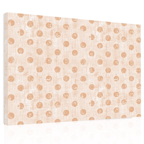 Cream Polka Dots Spots Canvas Print Wall Art, Abstract Modern Minimalist Fade Texture Wall Decor Framed Artwork Paintings Pictures for Living Room Bedroom Stretched Ready to Hang, 24" x 32"