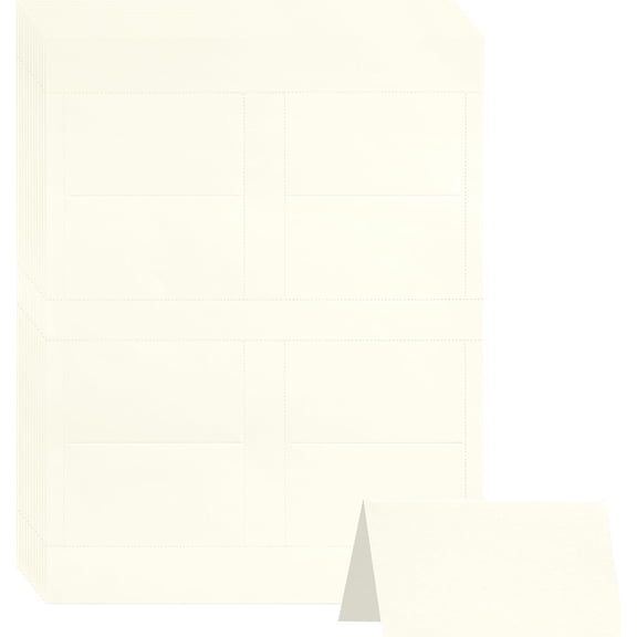 Cream Printable Place Cards 2" x 3.5", 160 Pcs Tent Card 65lb Blank Name Cards for Table Setting, Wedding, Dinner Party & Metting