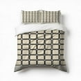 thumbnail image 1 of Cream Rectangles Black Outlines Grid Bedding Set 3 Pcs Soft Microfiber Quilt Cover For Bedroom Decor, Comforter Cover With 2 Pillowcase, 1 of 5