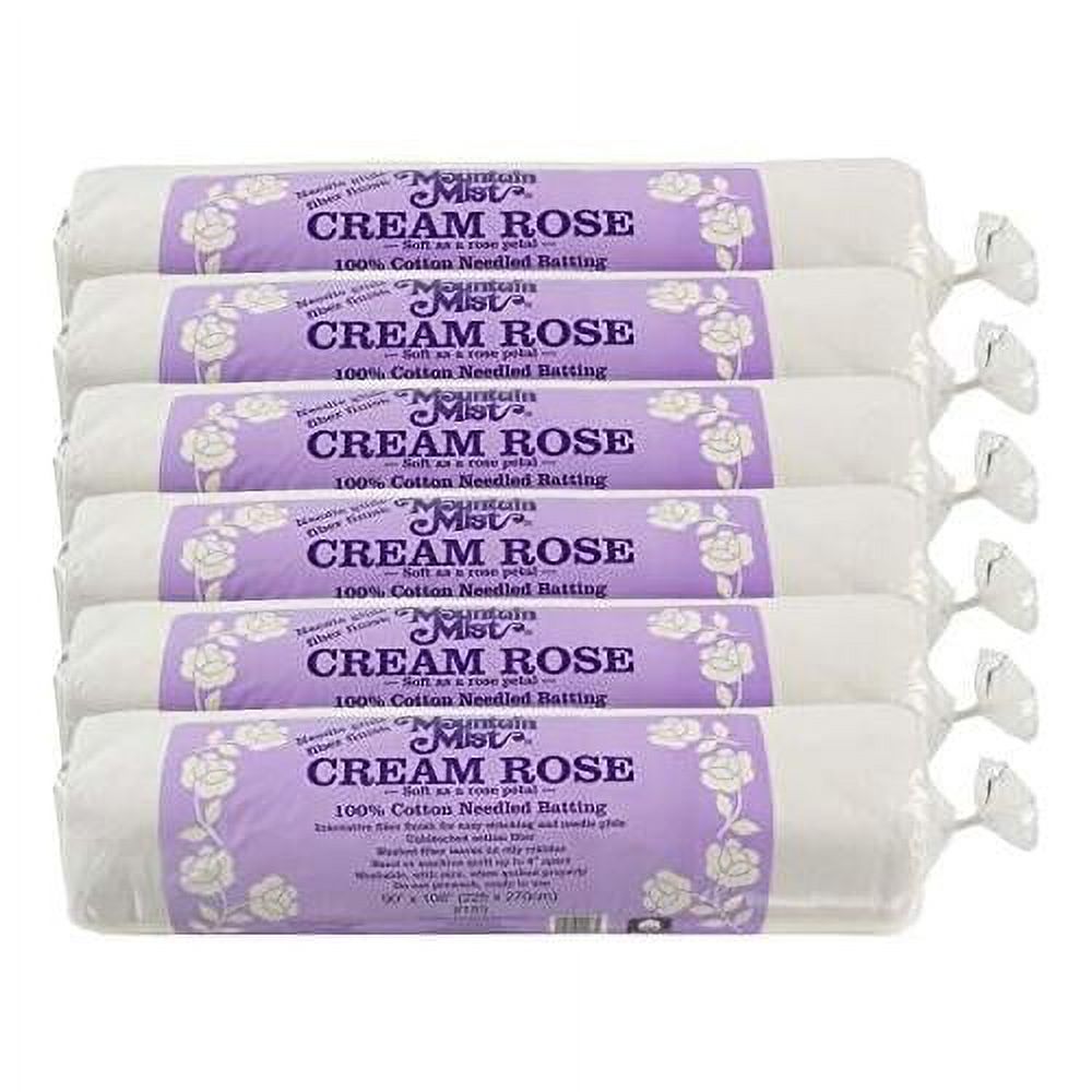 Cream Rose 100 Needle Punch (No Scrim) Cotton Batting Queen Size 90" X