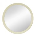 thumbnail image 1 of Cream Round Wall Mirror with Solid Mango Wood Frame 19.8 Inch D for Home Decor, 1 of 14