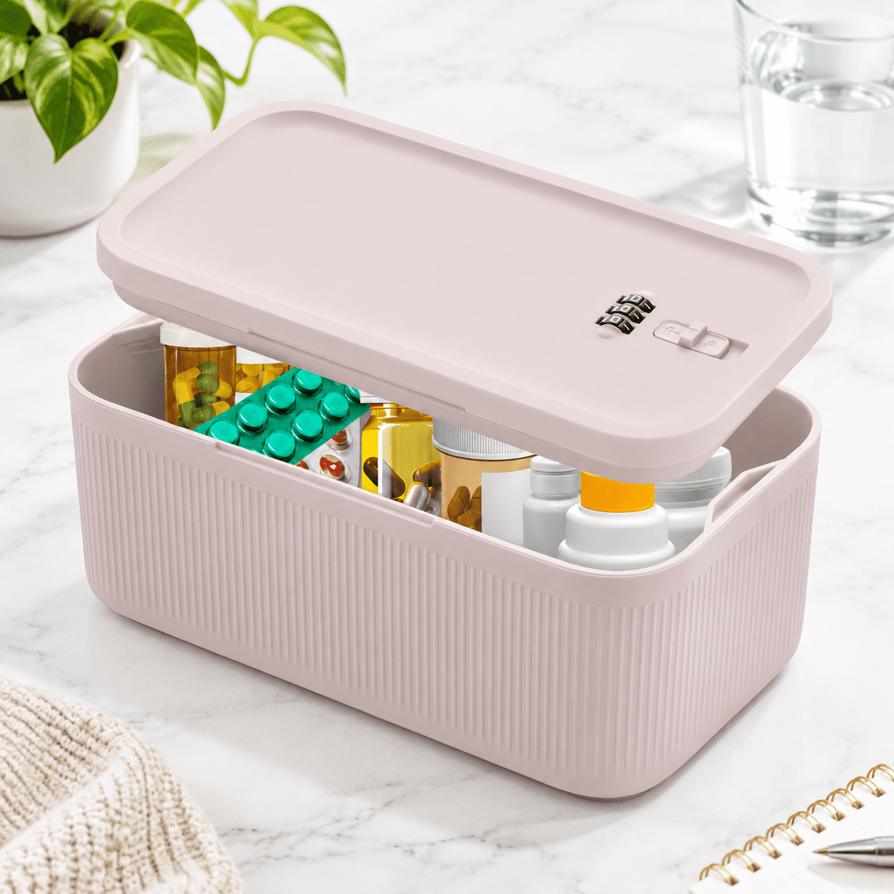 Cream Small Lockable Code Storage Box for Snacks, Phones and Personal ...