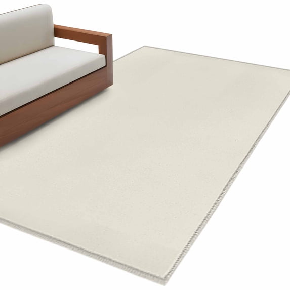 Cream Solid Color Area Rugs Collection 4'x6', Aesthetics Contemporary Luxury Non Slip Indoor Rectangle Throw Runner Rug Floor Mat Carpet for Living Room Dining Table Bedroom Nursery