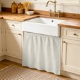 thumbnail image 1 of Cream Solid Color Cabinet Curtains 35"W x 35"L, Aesthetics Contemporary Luxury Sink Skirt for Bathroom Vanity Kitchen Self Adhesive, Dust-Proof Privacy Curtain for Shelves Closet Laundry Room Pantry, 1 of 9