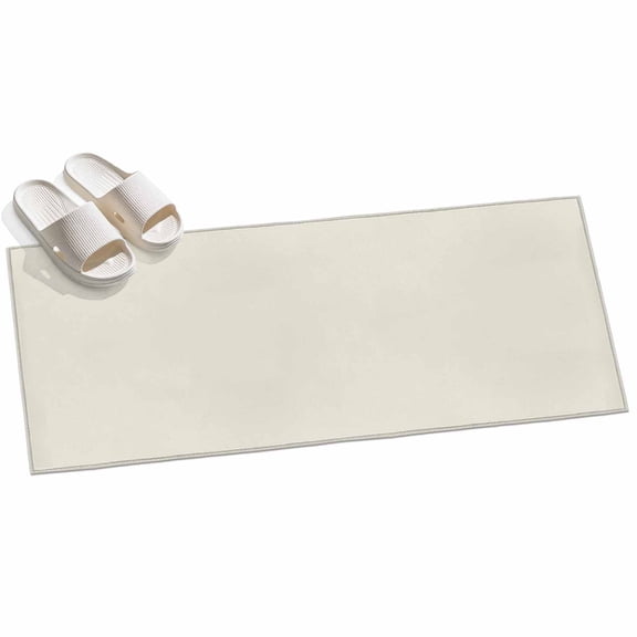 Cream Solid Color Hallway Runner Rug 2x6 Washable Non Slip Kitchen Runner Rug for Bedside Bathroom Low Pile Aesthetics Contemporary Luxury Indoor Floor Carpet Area Rugs for Living Room Bedroom Office